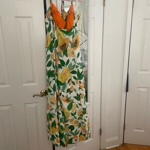 FARM Rio Orange and Green Maxi Dress